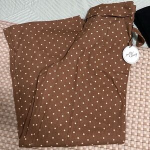 Baggy jeans  Brown Polka Dot Wide Leg Pants